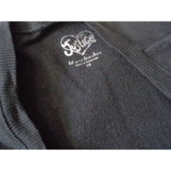 Justice girls' size 18 black "Shine" sequined sweater top Retails $45 - Picture 3 of 6